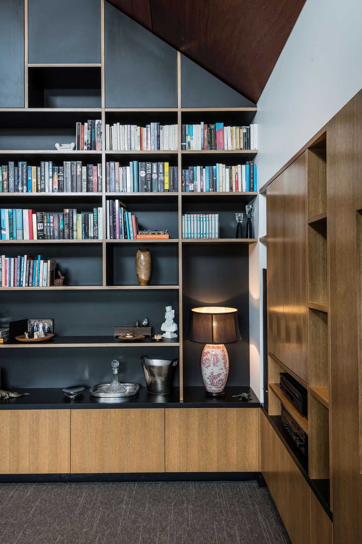 living room storage and tv unit using veneer joinery