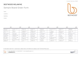 Bestwood Melamine Board Order Form