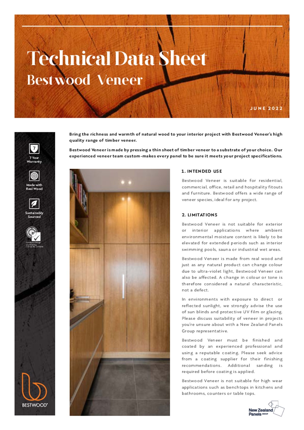 Bestwood Veneer Technical Data Sheet